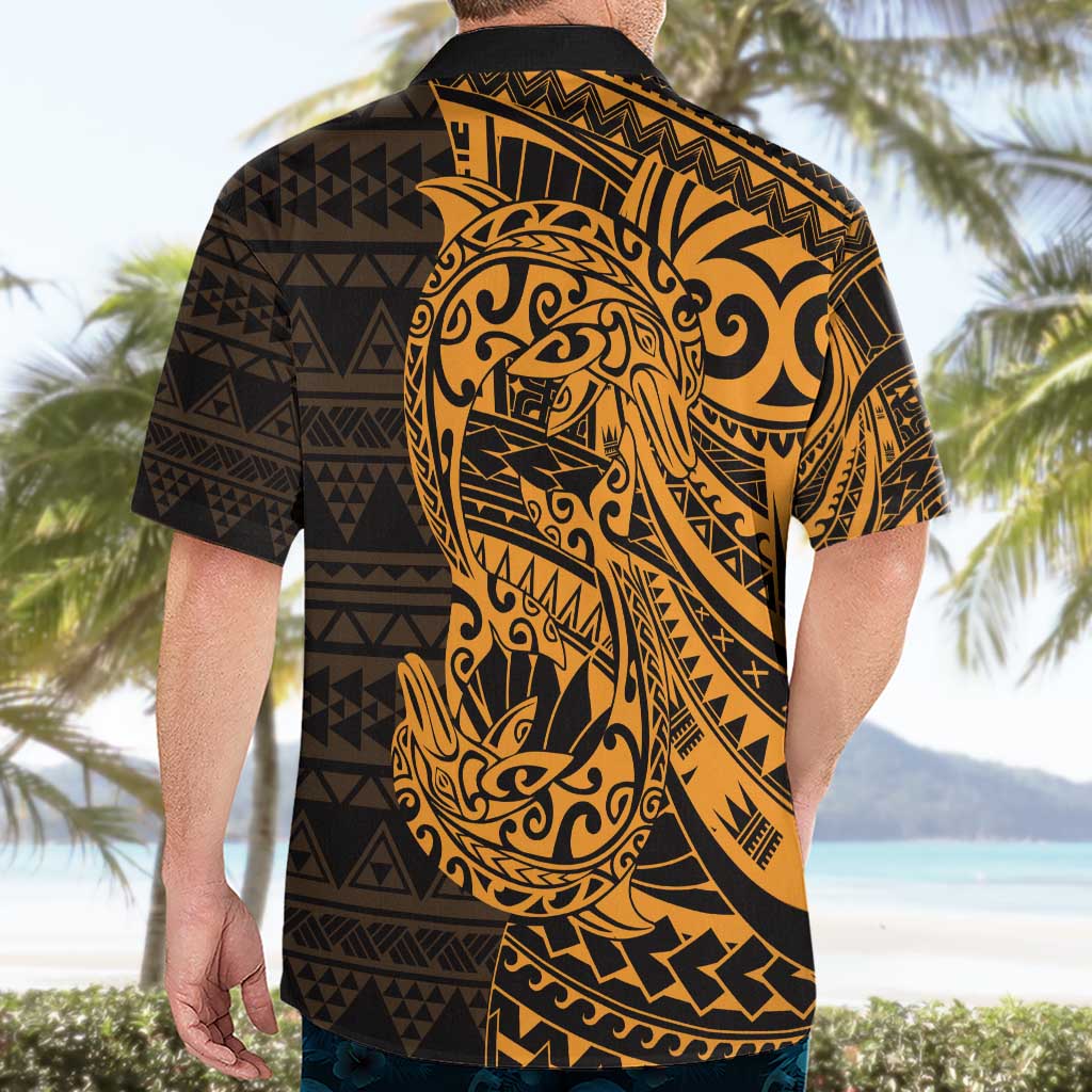 Gold Couple Dolphins Maori Polynesian Style Hawaiian Shirt LT9 - Polynesian Pride