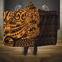 Gold Couple Dolphins Maori Polynesian Style Hooded Blanket LT9 - Polynesian Pride
