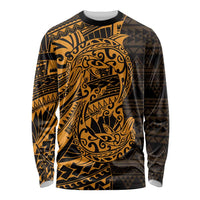 Gold Couple Dolphins Maori Polynesian Style Long Sleeve Shirt LT9 Unisex Gold - Polynesian Pride