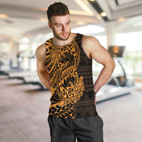 Gold Couple Dolphins Maori Polynesian Style Men Tank Top LT9 Gold - Polynesian Pride