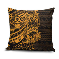 Gold Couple Dolphins Maori Polynesian Style Pillow Cover - Polynesian Pride