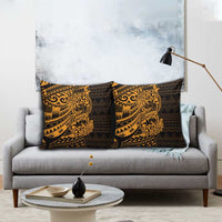 Gold Couple Dolphins Maori Polynesian Style Pillow Cover - Polynesian Pride