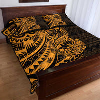 Gold Couple Dolphins Maori Polynesian Style Quilt Bed Set LT9 - Polynesian Pride