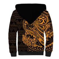 Gold Couple Dolphins Maori Polynesian Style Sherpa Hoodie LT9 - Polynesian Pride