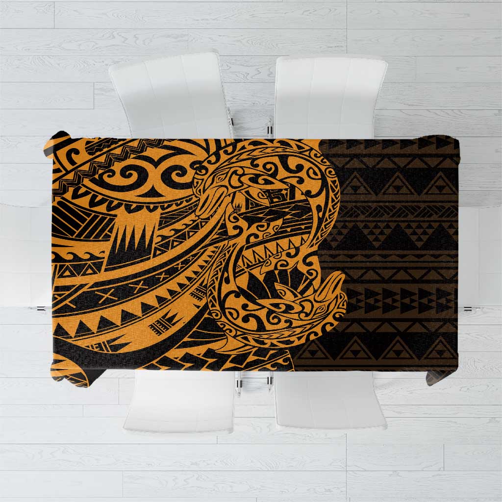 Gold Couple Dolphins Maori Polynesian Style Tablecloth LT9 Gold - Polynesian Pride