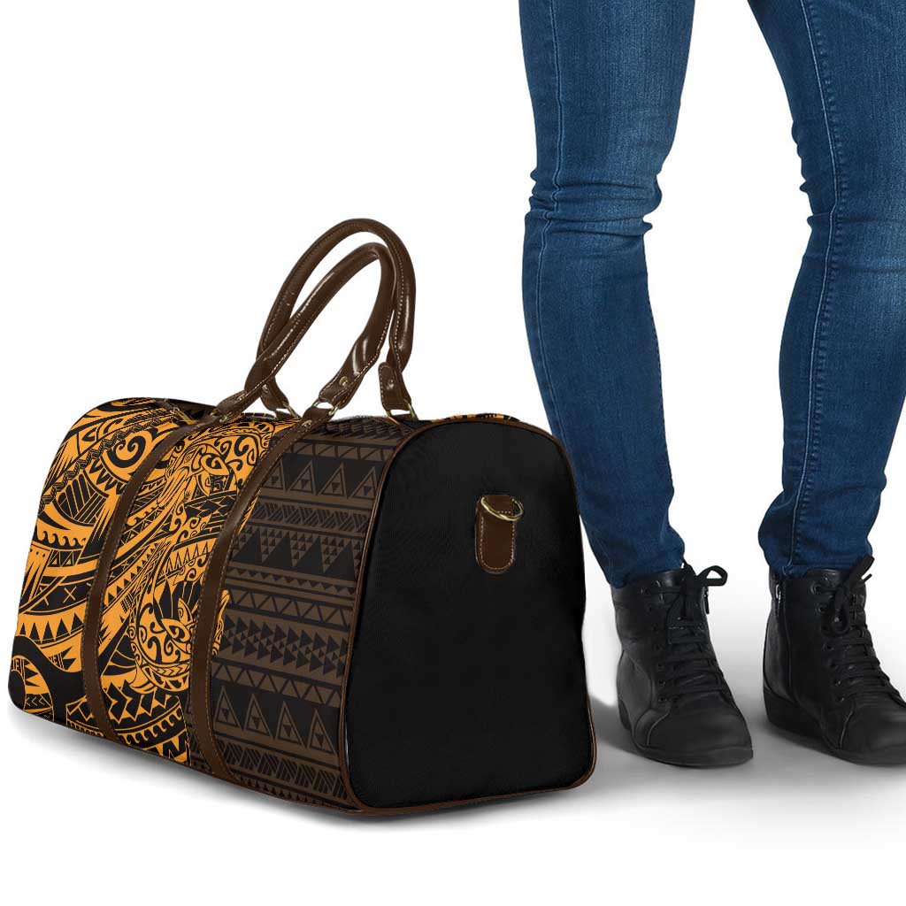 Gold Couple Dolphins Maori Polynesian Style Travel Bag - Polynesian Pride