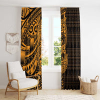 Gold Couple Dolphins Maori Polynesian Style Window Curtain LT9 - Polynesian Pride