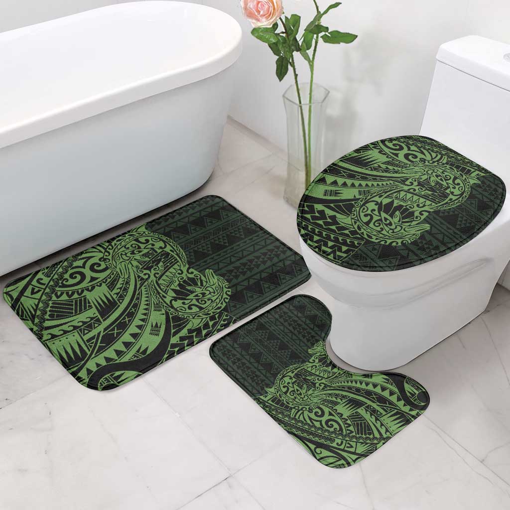 Green Couple Dolphins Maori Polynesian Style Bathroom Set - Polynesian Pride