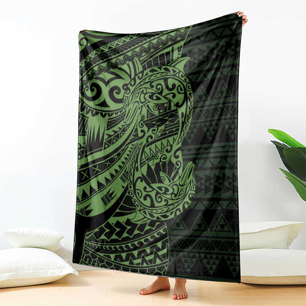 Green Couple Dolphins Maori Polynesian Style Blanket LT9 - Polynesian Pride