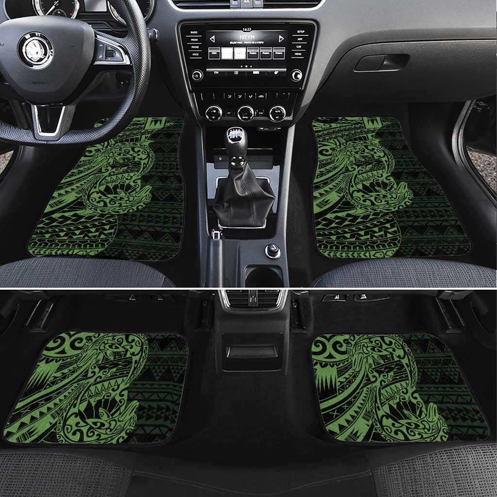 Green Couple Dolphins Maori Polynesian Style Car Mats LT9 Set 4pcs Green - Polynesian Pride