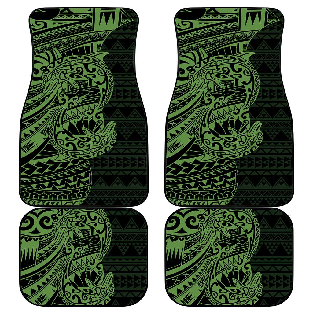 Green Couple Dolphins Maori Polynesian Style Car Mats LT9 - Polynesian Pride