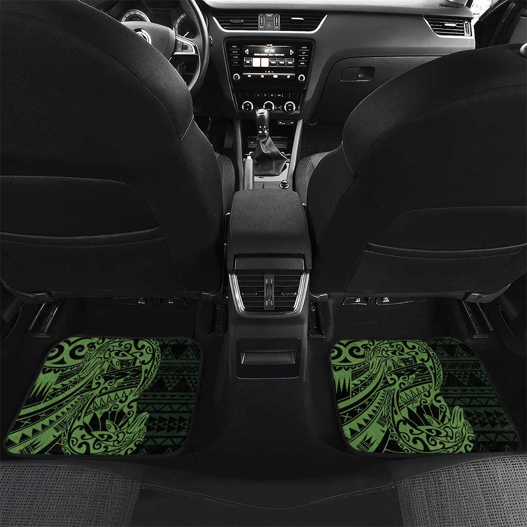 Green Couple Dolphins Maori Polynesian Style Car Mats LT9 Set 2pcs - Back Green - Polynesian Pride