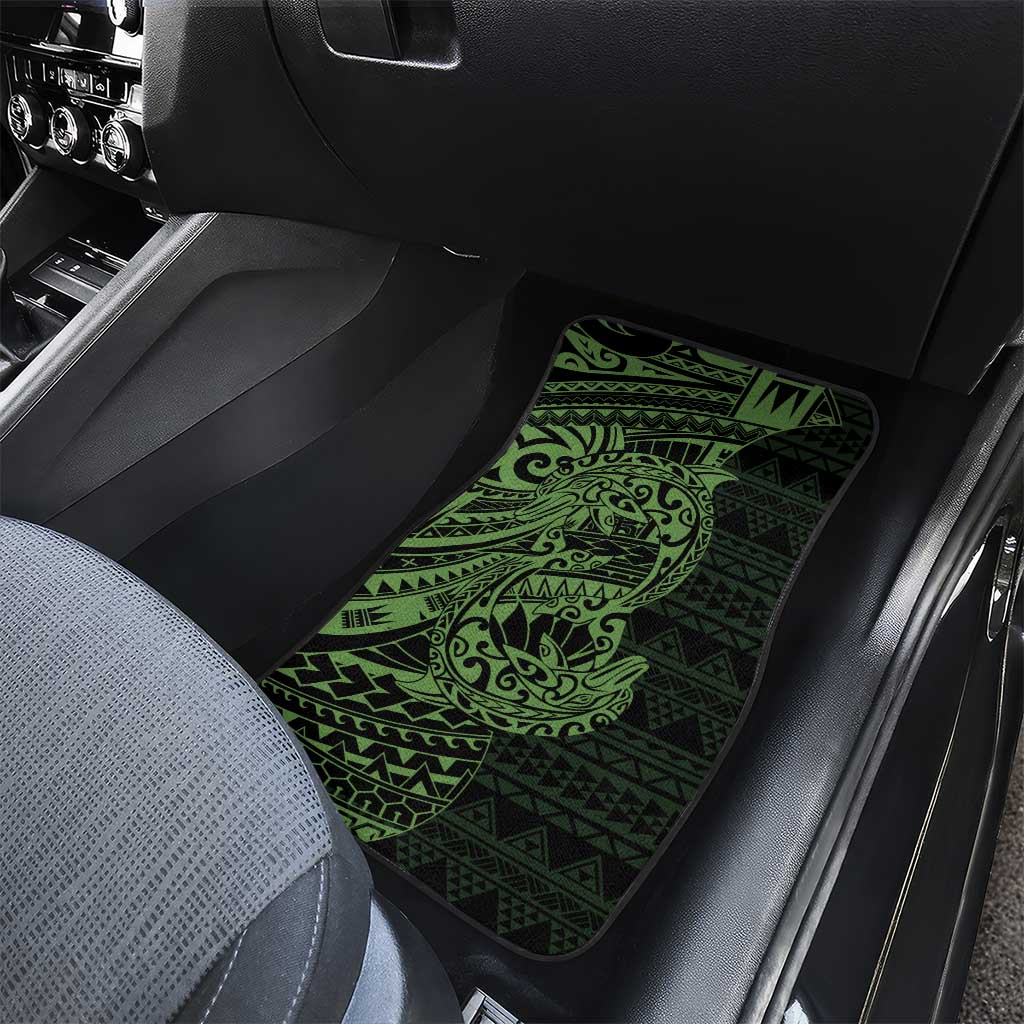 Green Couple Dolphins Maori Polynesian Style Car Mats LT9 - Polynesian Pride