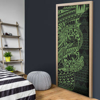 Green Couple Dolphins Maori Polynesian Style Door Cover - Polynesian Pride