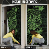 Green Couple Dolphins Maori Polynesian Style Door Cover - Polynesian Pride