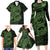 Green Couple Dolphins Maori Polynesian Style Family Matching Long Sleeve Bodycon Dress and Hawaiian Shirt