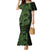 Green Couple Dolphins Maori Polynesian Style Family Matching Mermaid Dress and Hawaiian Shirt