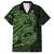 Green Couple Dolphins Maori Polynesian Style Family Matching Off Shoulder Short Dress and Hawaiian Shirt