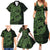 Green Couple Dolphins Maori Polynesian Style Family Matching Summer Maxi Dress and Hawaiian Shirt