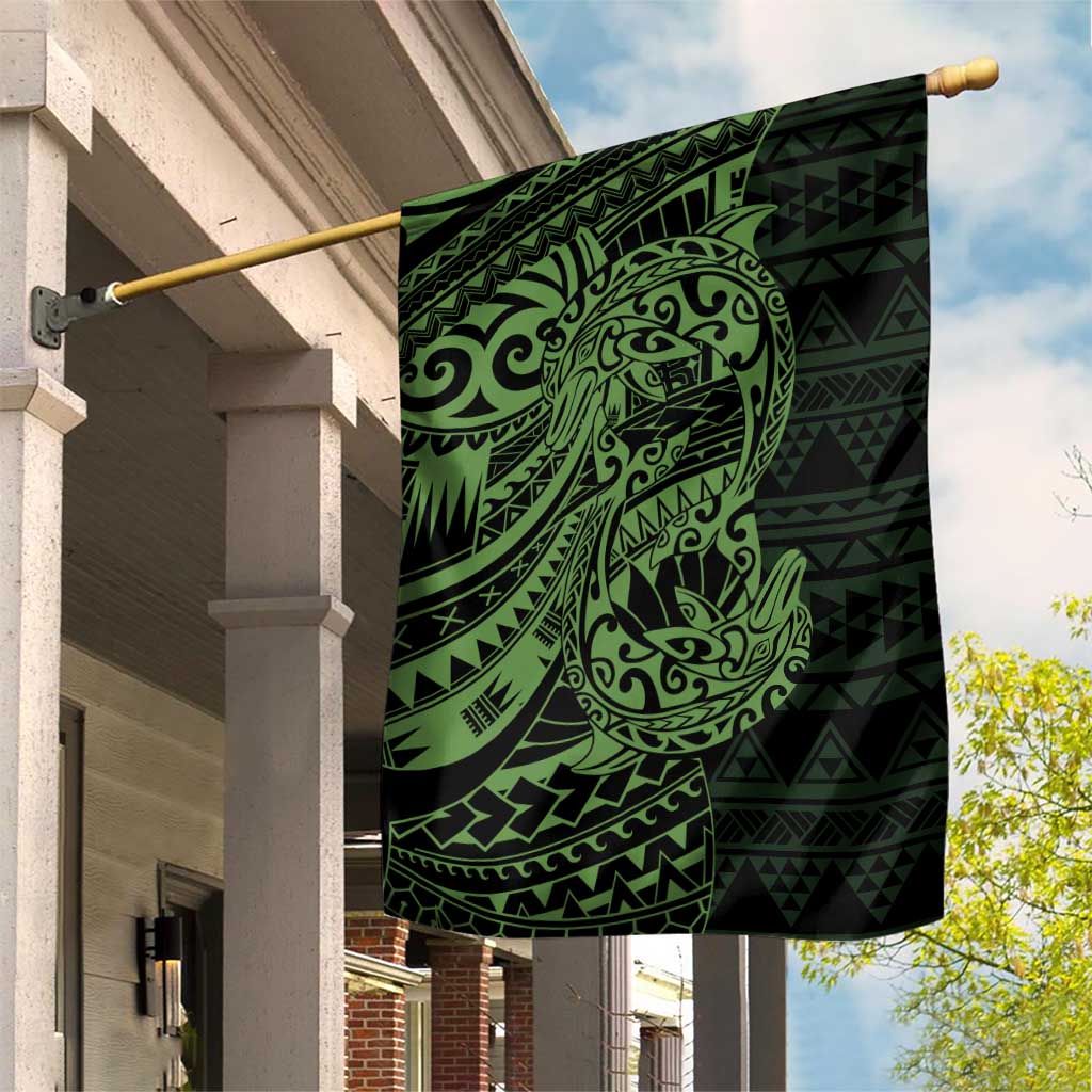 Green Couple Dolphins Maori Polynesian Style Garden Flag LT9 House Flag Green - Polynesian Pride