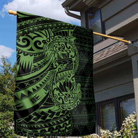 Green Couple Dolphins Maori Polynesian Style Garden Flag LT9 - Polynesian Pride