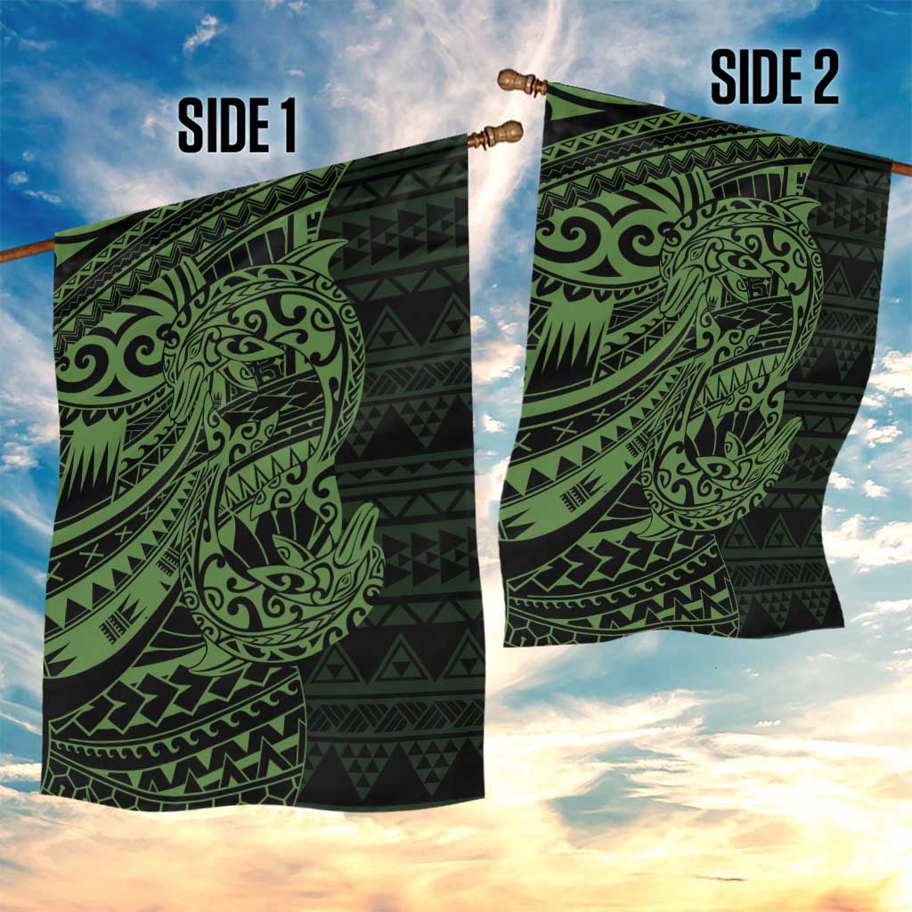 Green Couple Dolphins Maori Polynesian Style Garden Flag LT9 - Polynesian Pride