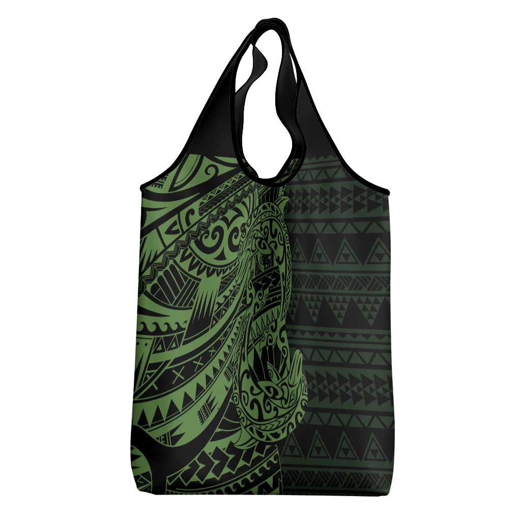 Green Couple Dolphins Maori Polynesian Style Grocery Bag LT9 - Polynesian Pride