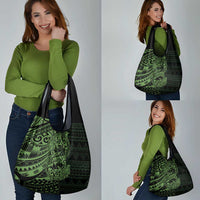 Green Couple Dolphins Maori Polynesian Style Grocery Bag LT9 - Polynesian Pride