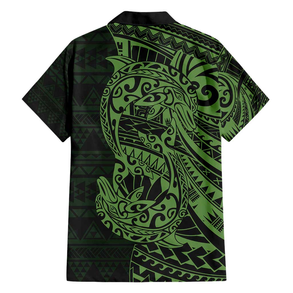 Green Couple Dolphins Maori Polynesian Style Hawaiian Shirt LT9 - Polynesian Pride