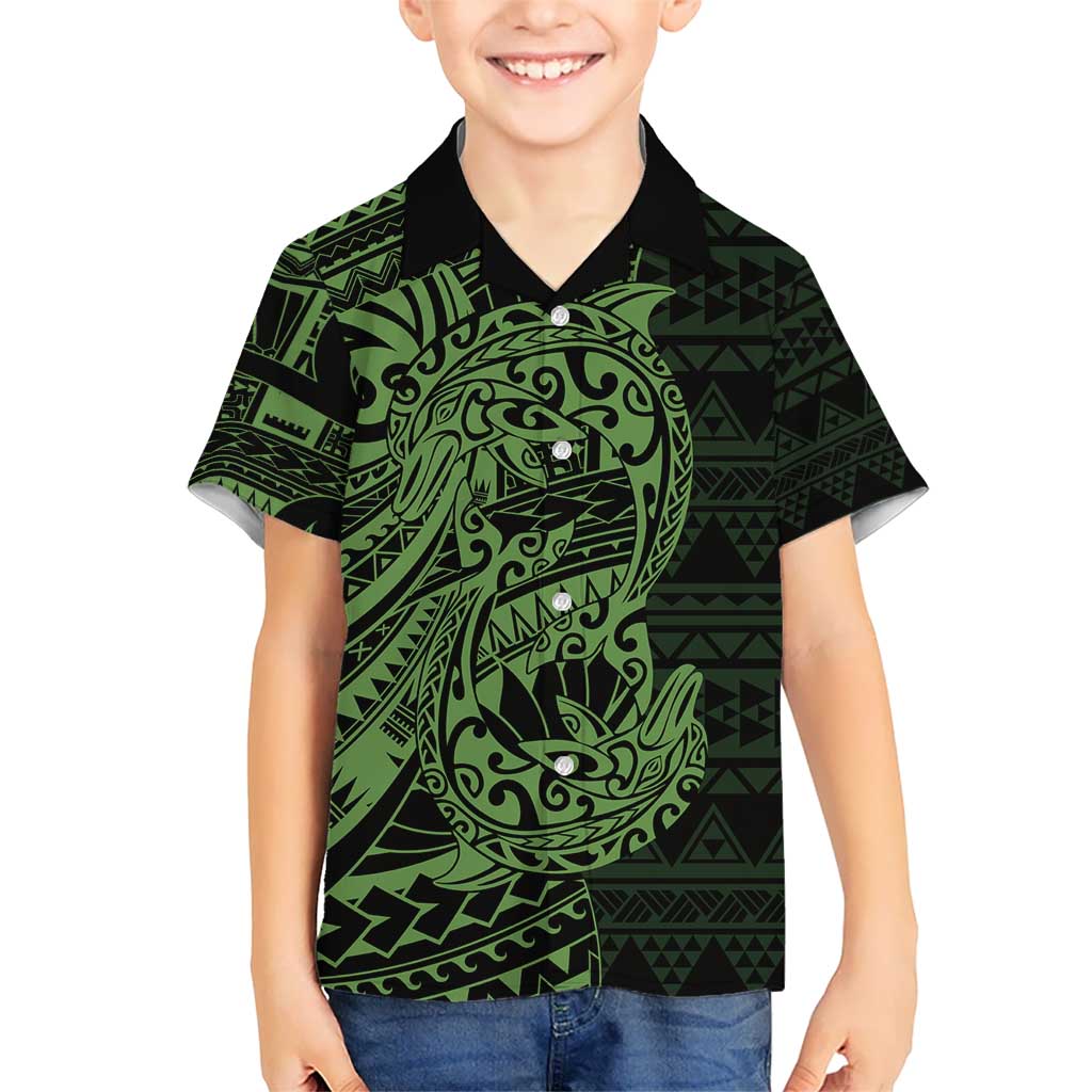 Green Couple Dolphins Maori Polynesian Style Hawaiian Shirt LT9 - Polynesian Pride