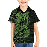 Green Couple Dolphins Maori Polynesian Style Hawaiian Shirt LT9 - Polynesian Pride