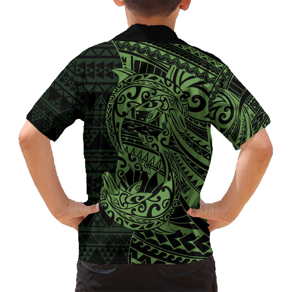 Green Couple Dolphins Maori Polynesian Style Hawaiian Shirt LT9 - Polynesian Pride