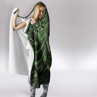 Green Couple Dolphins Maori Polynesian Style Hooded Blanket LT9 - Polynesian Pride