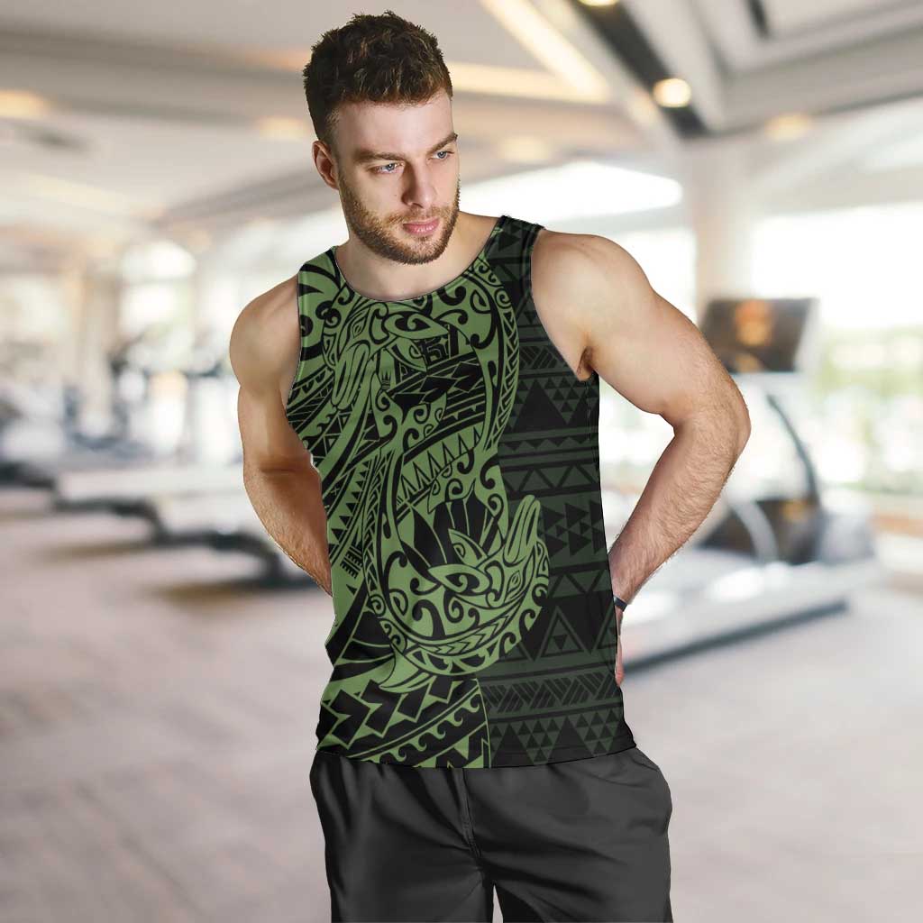 Green Couple Dolphins Maori Polynesian Style Men Tank Top LT9 Green - Polynesian Pride