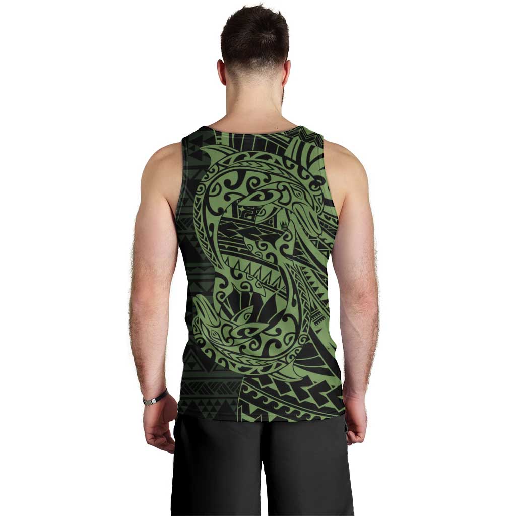 Green Couple Dolphins Maori Polynesian Style Men Tank Top LT9 - Polynesian Pride