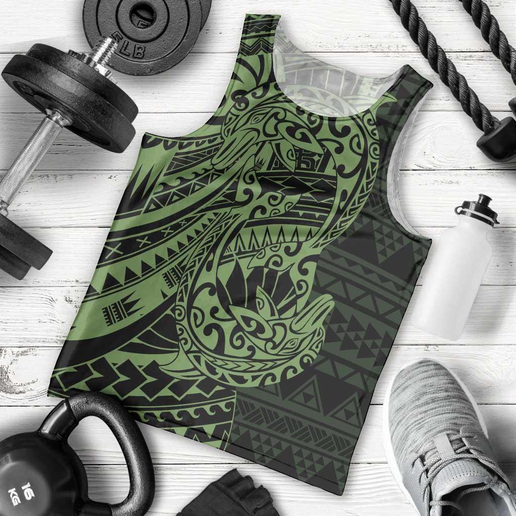 Green Couple Dolphins Maori Polynesian Style Men Tank Top LT9 - Polynesian Pride