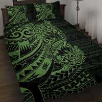Green Couple Dolphins Maori Polynesian Style Quilt Bed Set LT9 Green - Polynesian Pride