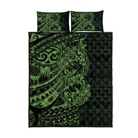 Green Couple Dolphins Maori Polynesian Style Quilt Bed Set LT9 - Polynesian Pride