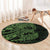 Green Couple Dolphins Maori Polynesian Style Round Carpet