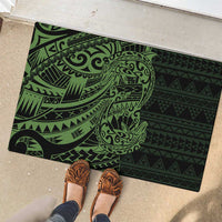 Green Couple Dolphins Maori Polynesian Style Rubber Doormat LT9 - Polynesian Pride