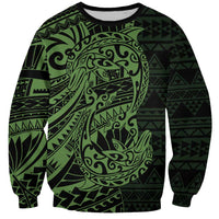 Green Couple Dolphins Maori Polynesian Style Sweatshirt LT9 Unisex Green - Polynesian Pride