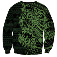 Green Couple Dolphins Maori Polynesian Style Sweatshirt LT9 - Polynesian Pride