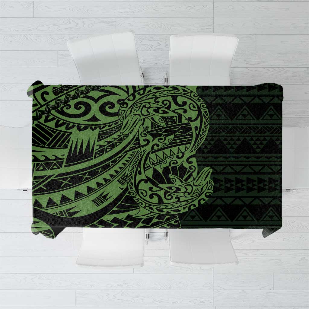 Green Couple Dolphins Maori Polynesian Style Tablecloth LT9 Green - Polynesian Pride