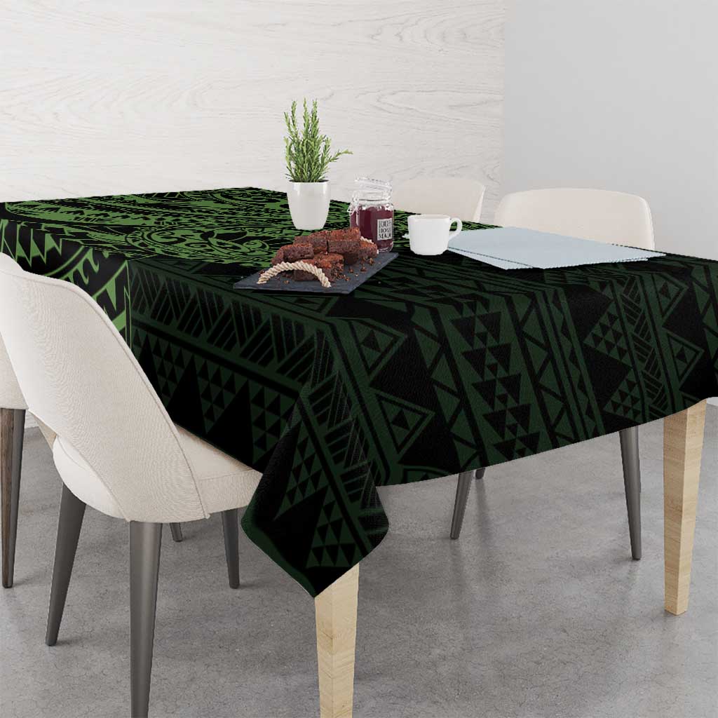 Green Couple Dolphins Maori Polynesian Style Tablecloth LT9 - Polynesian Pride
