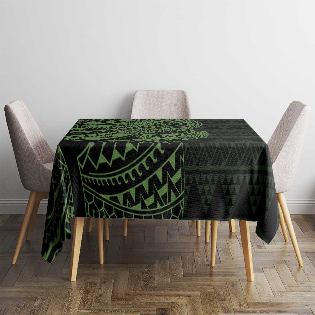 Green Couple Dolphins Maori Polynesian Style Tablecloth LT9 - Polynesian Pride
