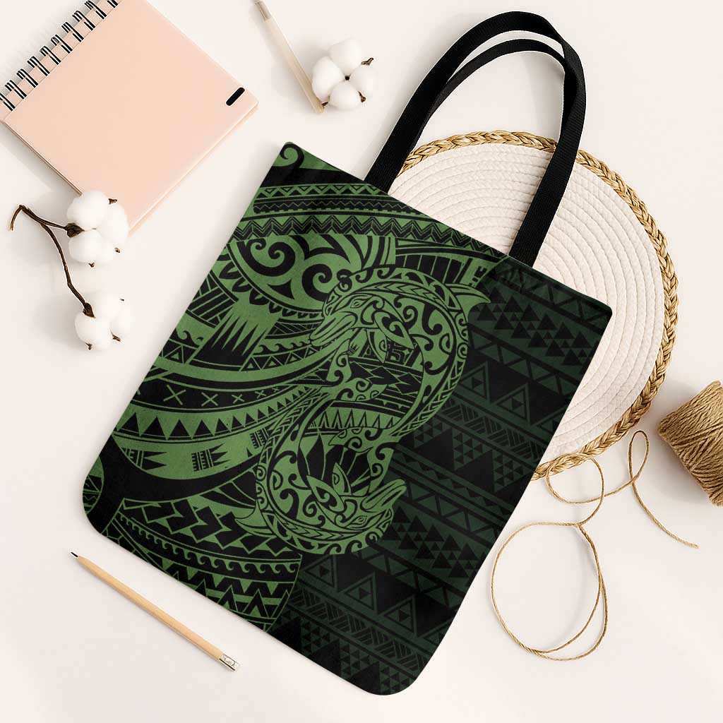 Green Couple Dolphins Maori Polynesian Style Tote Bag - Polynesian Pride