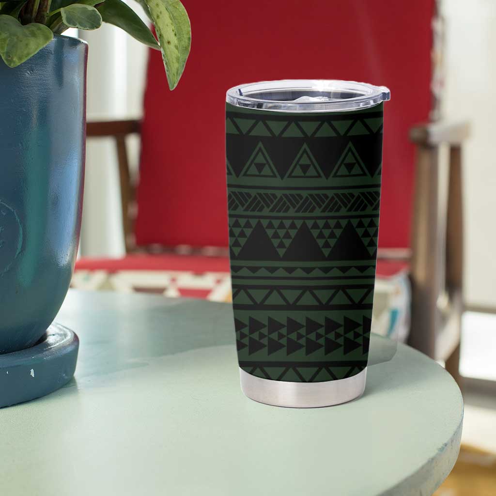 Green Couple Dolphins Maori Polynesian Style Tumbler Cup LT9 - Polynesian Pride