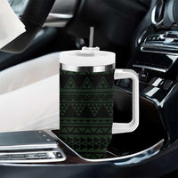 Green Couple Dolphins Maori Polynesian Style Tumbler With Handle LT9 - Polynesian Pride