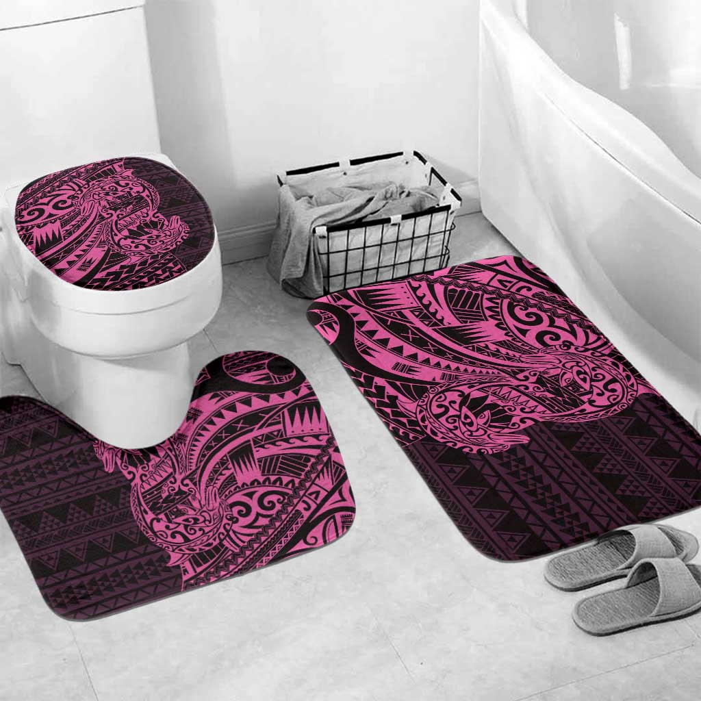 Pink Couple Dolphins Maori Polynesian Style Bathroom Set - Polynesian Pride