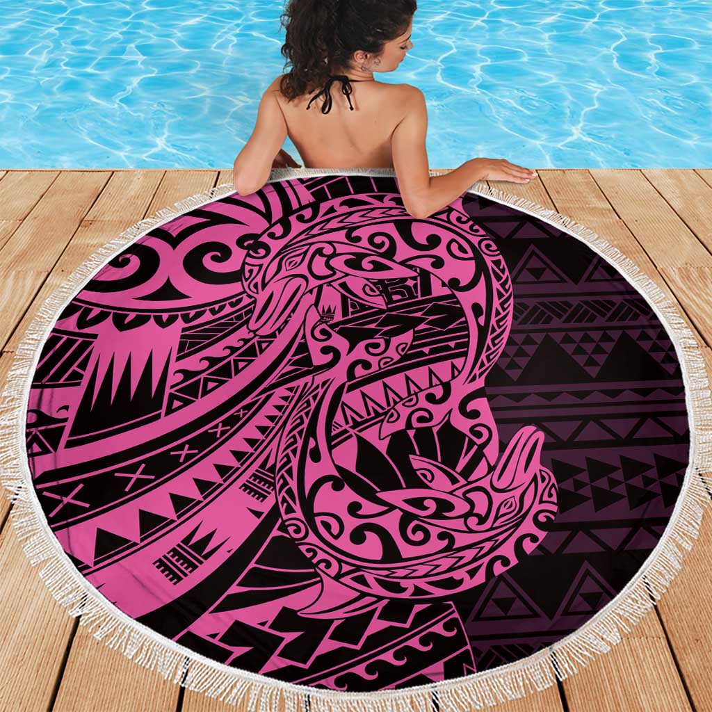 Pink Couple Dolphins Maori Polynesian Style Beach Blanket LT9 - Polynesian Pride